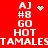 Red background with white pixelated text and animated symbols; two identical vertical of text alternate between heart and starburst icons