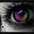 Four distinct pixelated images arranged in a : grayscale eye with rainbow pupil, piano keys with colored vertical bars, abstract flower with multicolored petals, and stylized eye with blue and red hues