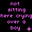 Pixelated pink text on black background reads 'not sitting here crying over a boy' with varying symbols replacing the plus sign in each frame.