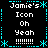 Pixel art of four identical with cyan borders, each containing text and symbols on a black background