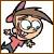 Pixelated cartoon character with brown hair, large white eyes, and pink cheeks holding a black anchor-like object against a light background.
