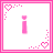 nine pixelated icons with pink borders and heart motifs, featuring animated transitions between static shapes and text