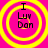 Four identical circular icons with yellow concentric rings on a pink background, each containing the text "I Luv Don" in black pixelated font.