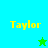 Four quadrant with cyan and green backgrounds, yellow "Taylor" text, and two pixelated star icons in different positions