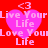 A static image with four identical pink heart shapes on a red background, each containing text and a small '<3' symbol.