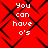 Red background with black diamond-shaped pattern and white pixelated text reading 'You can have o's' repeated across four quadrants