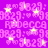 A static image with a purple background featuring repeated text and star symbols in pink and yellow.