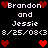 Pixelated text and heart symbols on a black background, with repeated names and dates in white pixel font.