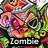 Pixelated cartoon head with green hair, red eyes, and silver helmet; text labels below each variant.