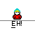 Pixel art icons with text labels show characters in red, blue, and yellow outfits performing actions like dancing or smoking against a gray background.