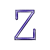 Animated sequence of stylized Z and 1 characters in purple outline with white fill, transitioning through four distinct forms across three