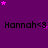 Purple background with repeated 'Hannah<3' text and scattered pink stars in a pattern