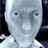 A 4-frame contact sheet of a silver robot character with subtle facial expression changes across frames, displayed on a gray transparency background.