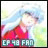 Pixelated static icon showing a character in red clothing with light-colored hair against a bright background, featuring text at the bottom.