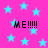 Bright pink background with scattered cyan stars and repeated black text 'ME!!!!!' in four locations.