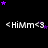 <HiMm<3 text appears in white with purple stars scattered across a black background; the star positions shift slightly between frames.