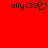 Red background with two side-by-side text-based icons showing 'ally<33' with a green heart symbol replacing the third '3' in the left icon.