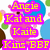 Pixelated graphic with stacked yellow text on pink backgrounds over a blurred colorful backdrop featuring partial shapes.