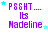 Purple text 'PGSHT.... Its Madeline' with cyan stars on white background, stars shift position across frames.