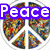 A static image with four distinct sections: a peace symbol, a heart, a duck face, and empty space.