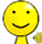 Yellow smiley face with black eyes and mouth, transitioning from smiling to X-eyes while extending a hand in