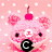 Pixelated cartoon character with pink background, cherry on head, and 'C' text overlay.