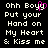 Pixelated text on black background with pink heart symbol replacing 'y' in 'Boy' on left side of split-screen display.