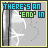 Pixelated graphic with blue and green text reading 'THERE'S AN 'END' IN' over a grayscale background featuring abstract shapes.