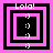 Four display a pixelated 'Lola!' icon with pink and black borders, white smiley faces, and varying central square animations