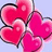 Pixelated image with pink hearts on light blue background and red text on yellow background.