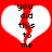 Red background with two white heart shapes, each containing black text reading "you did this to me" and a red vertical line through the center.