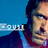 Pixelated image of a person with dark hair and blue clothing against a solid blue background, featuring partial white text on the left.