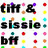 Pixelated text and colored dots on a white background with one frame showing a heart outline.