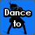 six animated with a dancing silhouette, each displaying different text phrases against solid-colored backgrounds