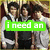 six showing three people in formal attire with changing text overlays on colored backgrounds