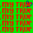 Green background with repeated red text 'MY TRUE' and a blue pixelated heart symbol in the center.