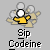 Pixelated icon shows a yellow-shirted figure with white eyes and gray limbs against light gray background, below text reading "Sip Codeine".