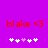 Red text 'blake <3' on purple background with white and light purple pixel hearts below, two identical frames side-by-side.