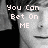 Pixelated grayscale image of a person's face with overlaid white text reading 'You Can Bet On ME' in a blocky font.