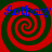 Four identical red and green spiral patterns arranged in a with blue text reading 'Anthony' above each spiral