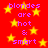 Red background with yellow stars and repeated purple text reading "blondes are hot & smart" in pixelated font.
