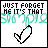 Animated sequence of heart shapes and dots with text 'JUST FORGET ME IT'S THAT' above each frame, watermarked by 'SIX7P12'.