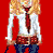 A 4-frame animated contact sheet showing a cartoon woman with blonde hair in various poses against a solid red background, including text reading "Let me Study" on the right side of the last frame.