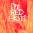 Pixelated text 'I'm RED Hot!' in white on a fiery orange-red background with visible animation frames showing slight variations.