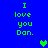 Blue background with green pixelated text reading "I love you Don." and two heart symbols, one green and one teal, in different positions across frames.