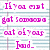 Pixelated text in pink and purple on a light blue striped background with vertical lines.