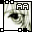Pixelated anime-style icon with 'AA' text at top, showing a character's face in three where the right eye appears to close or shift