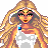 Pixelated cartoon angel character with long blonde hair, white dress, and wings in a contact sheet of animated frames showing pose variations.