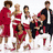 Animated icon shows group of people in red and white outfits on left, single person with long hair in white jacket on right against maroon background with confetti.