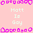 Pixelated pink background with white text "Matt Is Gay" repeated three times in a , bordered by purple pixel art shapes